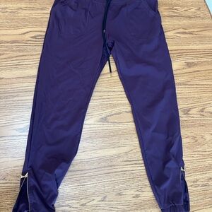 ZYIA Active Purple Joggers with Gold Accents